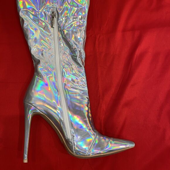 Cape Robbin Bemilia Holographic Thigh High Boots for Women Over the Knee 9M - Picture 6 of 16
